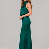 Nopal | Rochie Midi fără Mâneci cu Guler Drapat