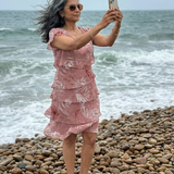 Gréta | Rochie Midi Moale cu Fustă în Straturi