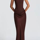 Adelina | Rochie maxi cu decolteu pătrat