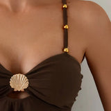 Coco | Set de tankini cu peplum care acoperă abdomenul