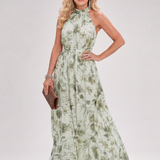 Guinevere | Rochie Midi cu Imprimeu Floral și Fustă Fluidă