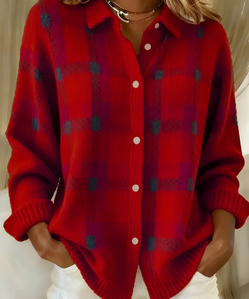 Anna™ | Cardigan cu Model În Carouri din Tricot Moale