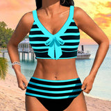 Lula® | Bikini cu dungi de talie înaltă