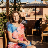 Panna | Rochie Elegantă Midi cu Print Marmură