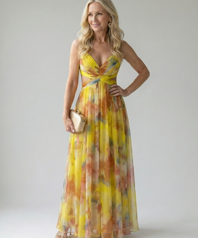 Isel | Rochie Maxi Moale cu Față Înfășurată