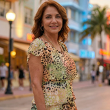 Sarolta | Rochie Midi cu Print Abstract