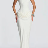 Adelina | Rochie maxi cu decolteu pătrat