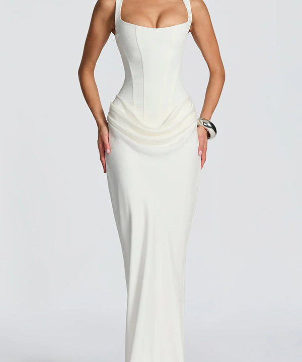 Adelina | Rochie maxi cu decolteu pătrat