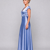 Samouse | Rochie Maxi cu Mâneci Scurte și Corset Înfășurat