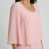 Zita | Rochie Midi Stratificată cu Mâneci Clopot