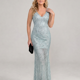 Sirea | Rochie Midi fără Mâneci cu Paiete și Panou Transparent