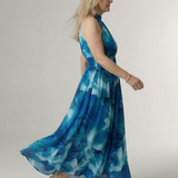 Sylin | Rochie Midi Halter cu Pliuri
