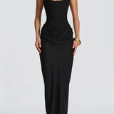 Adelina | Rochie maxi cu decolteu pătrat