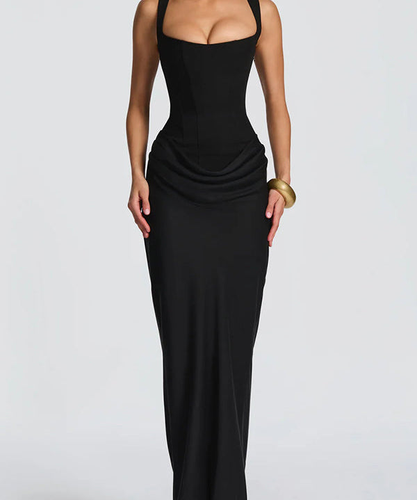 Adelina | Rochie maxi cu decolteu pătrat