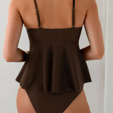 Coco | Set de tankini cu peplum care acoperă abdomenul