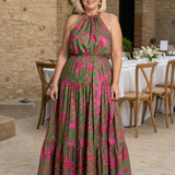 Rowen | Rochie Midi Halter cu Drapaj