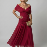 Calen | Rochie Midi Off-Shoulder Fluidă