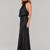 Nopal | Rochie Midi fără Mâneci cu Guler Drapat