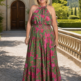 Rowen | Rochie Midi Halter cu Drapaj
