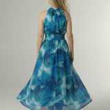 Sylin | Rochie Midi Halter cu Pliuri