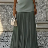 Molly | Rochie lungă plisată