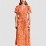 Seraphina™ | Rochie maxi cu flori și volane