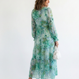 Althea | Rochie Maxi Florală cu Mânecă Lungă