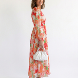 Althea | Rochie Maxi Florală cu Mânecă Lungă