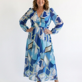 Althea | Rochie Maxi Florală cu Mânecă Lungă