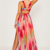 Freya – Rochie Maxi de Damă Elegantă cu Imprimeu Pictat