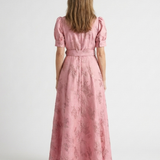 Xanthea | Rochie Maxi tip Cămașă, Florală, Texturată, cu Mânecă Scurtă și Curea