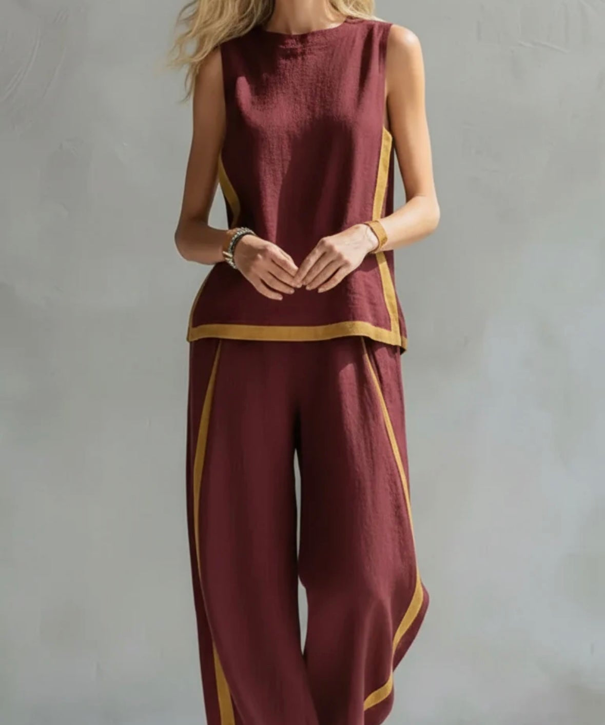 Leila | Set elegant complet din bumbac și in