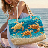 Geantă de Plajă Matlasată Golden Turtle Shore