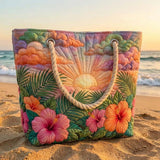Răsărit Tropical Geantă de Plajă Matlasată