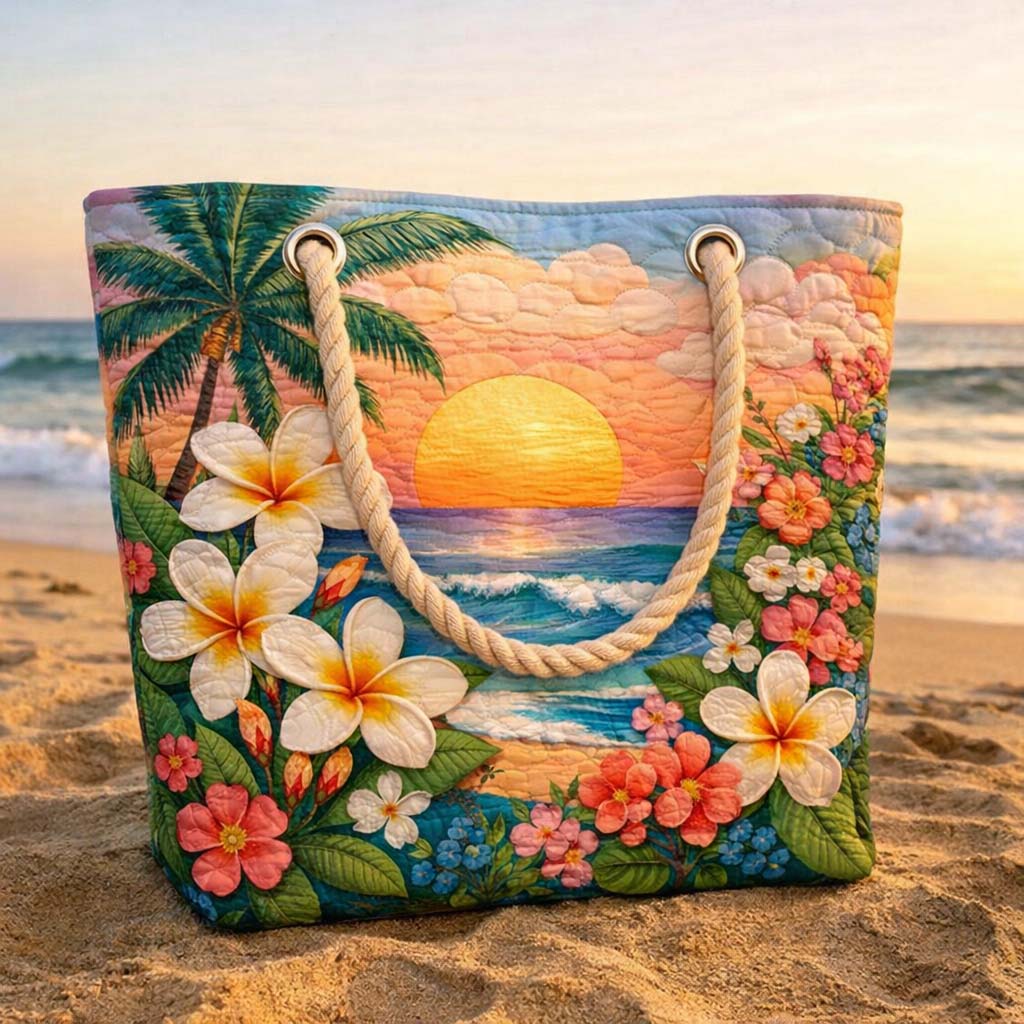 Tropical Vibe Geantă de Plajă Matlasată