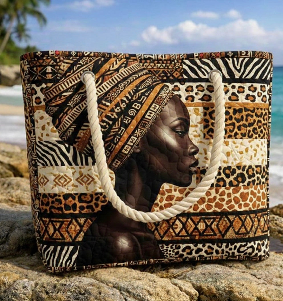 Geantă de Plajă Matlasată Melanin Queen