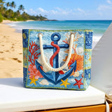Geantă de Plajă Matlasată with Nautical Anchor