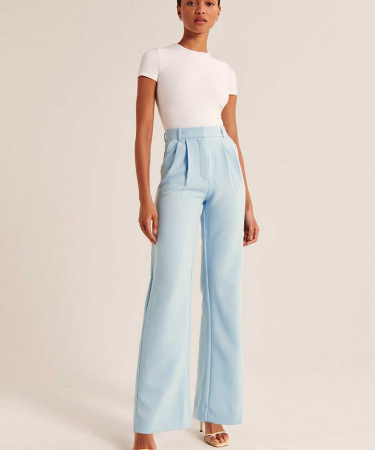 Pantaloni Casual Cu Talie Înaltă și Croi Larg