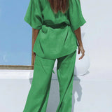 Set de pantaloni cu design oversized, legat în talie