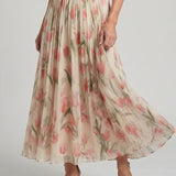 Aurelle | Rochie Midi Halter cu Imprimeu Floral