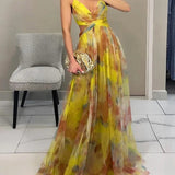Giselle – Rochie maxi fermecătoare cu imprimeu floral