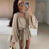 Dina™ | Rochie cămașă lejeră cu curea