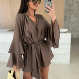 Dina™ | Rochie cămașă lejeră cu curea