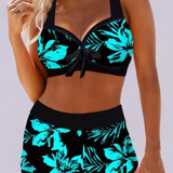 Sherrie – Costum de baie cu talie înaltă și imprimeu floral