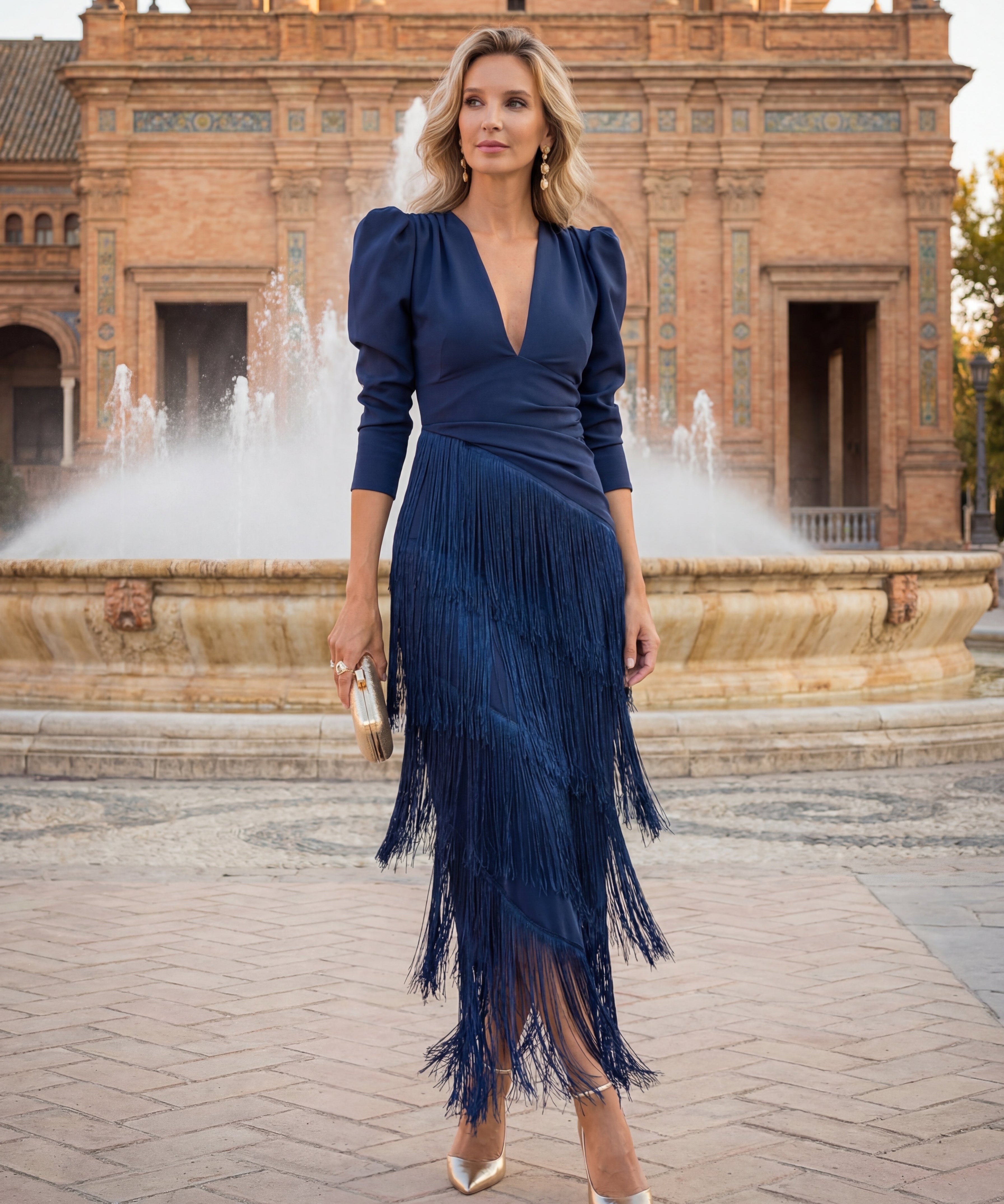 Rochie cu Franjuri Salvie