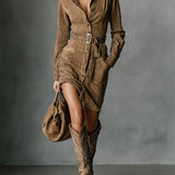 Clara | Rochie midi cu mânecă lungă