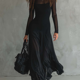 Mădălina | Rochie Maxi Loose-fit din Tulle Negru
