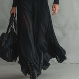 Mădălina | Rochie Maxi Loose-fit din Tulle Negru