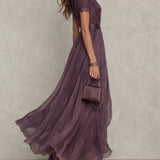 Ashley | Rochie Maxi din Șifon Vintage Elegantă