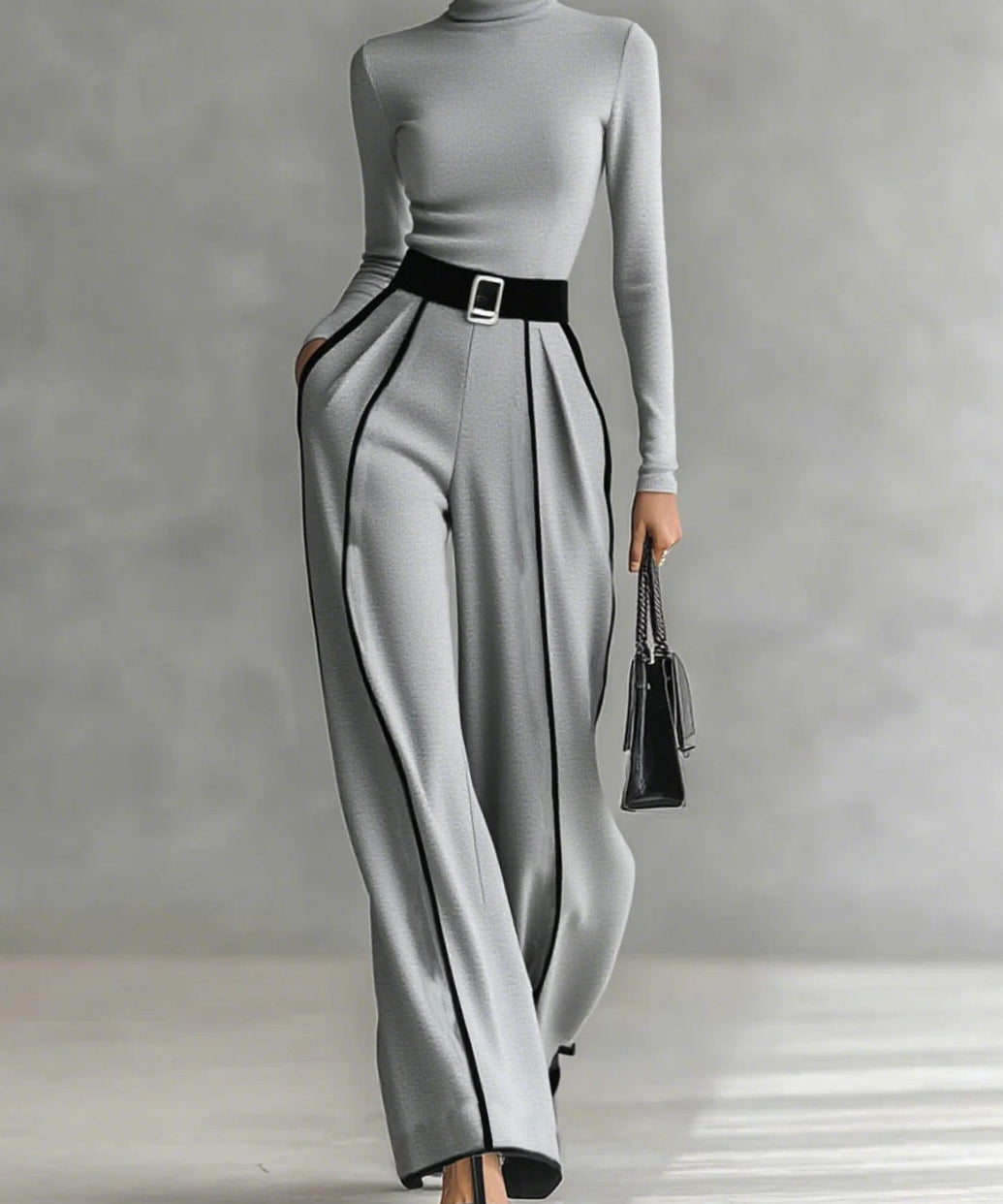 Vera™ - Set elegant cu detalii contrastante